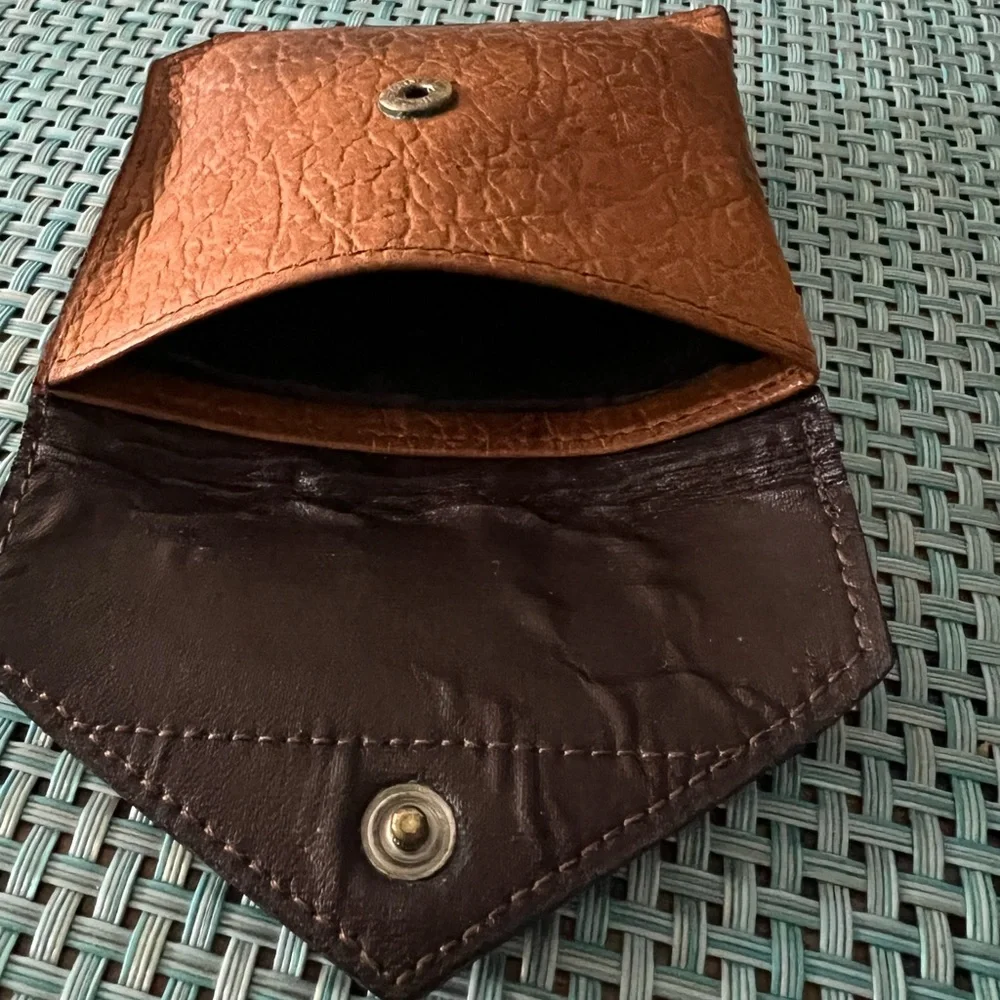 MR.JUNKO Vintage 100%Leather MiniEnvelopePouch-Excellent OnlyAge related